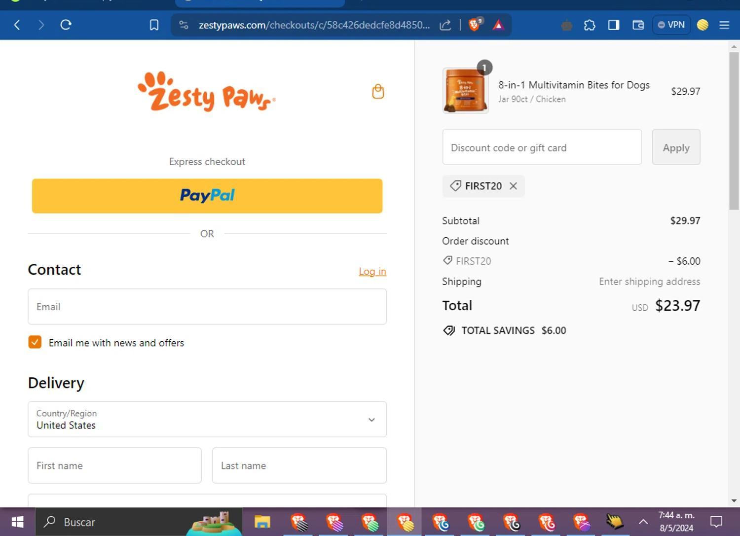 How to apply Zesty Paws coupon code